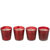 Box 4 Geurkaars Deluxe Glas Rood 21uur - Geurkaars - J-Line - livinglovely.nl