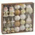 Box Of 45 Christmas Bauble Plastic White/Gold Colored - - J-Line - livinglovely.nl