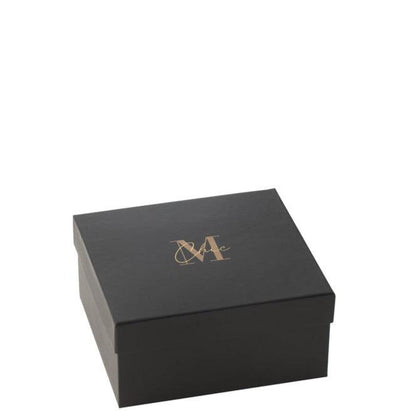 Box Van 4 Geurkaarsen M-Chic Glas Goud/Zwart-20u - Geurkaars - J-Line - livinglovely.nl