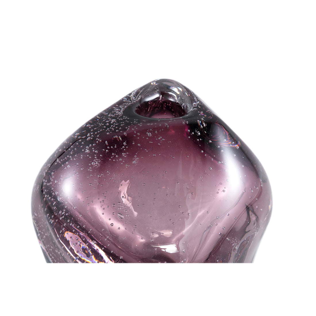 Bryce Purple Thick Angular Glass Vase Wide Low 18.5x17.x18cm PTMD - Vaas - PTMD - livinglovely.nl