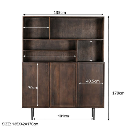 Livingfurn Elan buffetkast 135cm, afmetingen L135cm x B45cm x H170cm