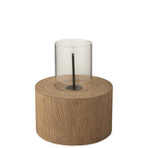 Buitenhaard Trunk Rond Hoog Bruin J-Line - Buitenhaard - J-Line - livinglovely.nl