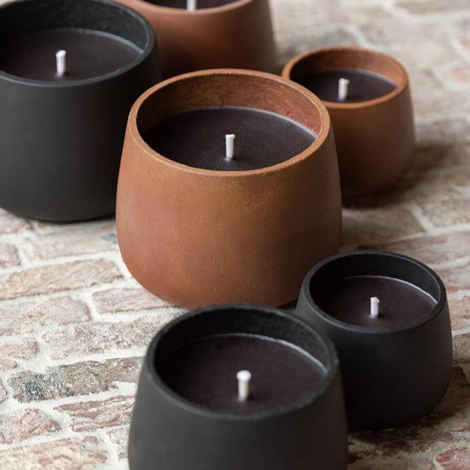 Buitenkaars Cement Bruin Large - 48u - Buitenkaars - J-Line - livinglovely.nl