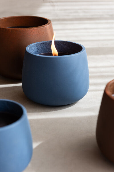 Buitenkaars Cyra Cement Blauw Large 48uur - Buitenkaars - J-Line - livinglovely.nl