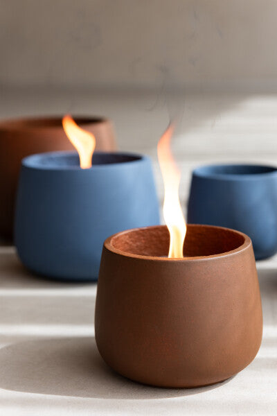 Buitenkaars Cyra Cement Blauw Large 48uur - Buitenkaars - J-Line - livinglovely.nl