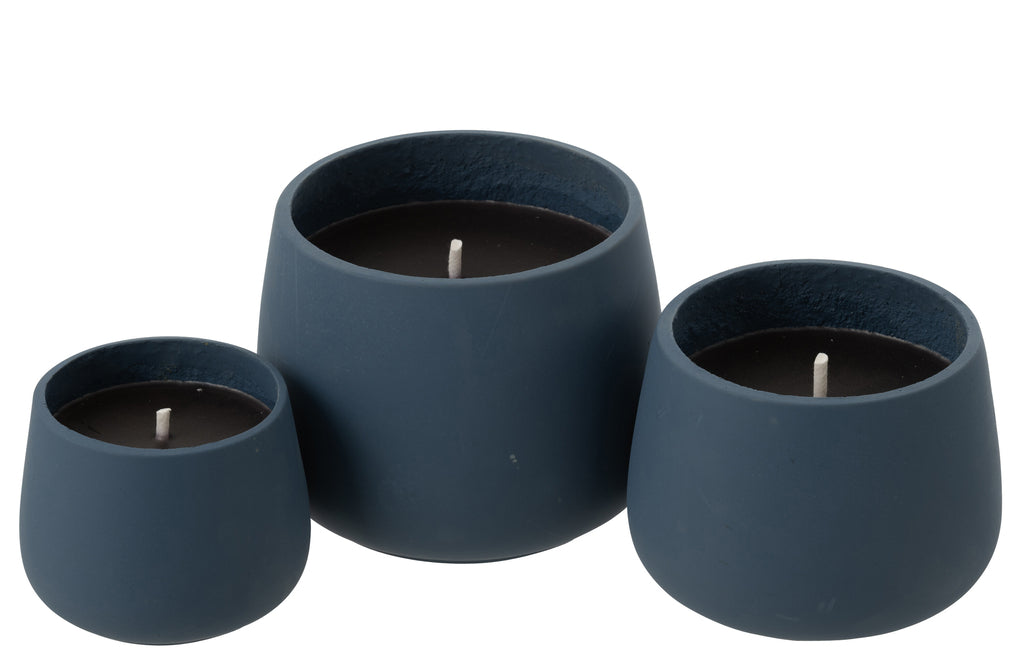 Buitenkaars Cyra Cement Blauw Large 48uur - Buitenkaars - J-Line - livinglovely.nl