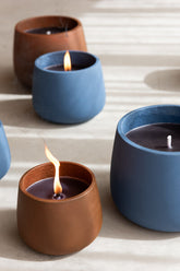 Buitenkaars Cyra Cement Blauw Medium 31uur - Buitenkaars - J-Line - livinglovely.nl