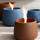 Buitenkaars Cyra Cement Blauw Small 18uur - Buitenkaars - J-Line - livinglovely.nl