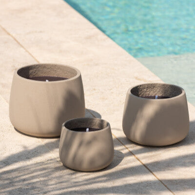 Buitenkaars Cyra Cement Grijs Medium 31uur - Buitenkaars - J-Line - livinglovely.nl