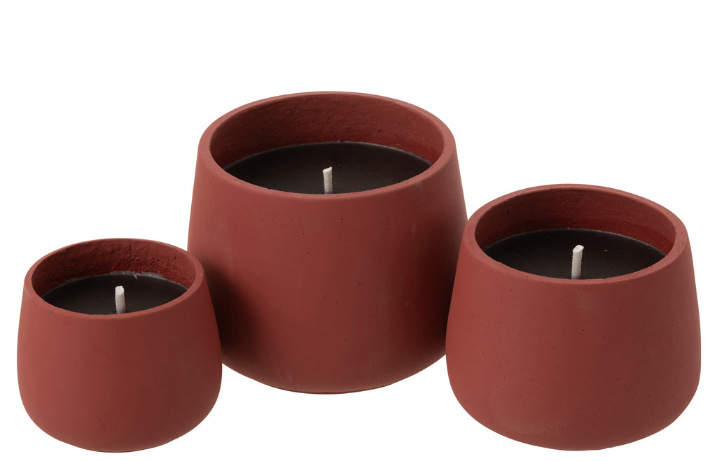 Buitenkaars Cyra Cement Rood Large 48uur - Buitenkaars - J-Line - livinglovely.nl