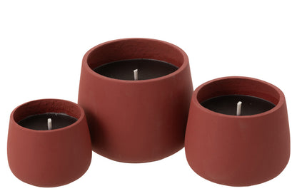 Buitenkaars Cyra Cement Rood Medium 18uur - Buitenkaars - J-Line - livinglovely.nl