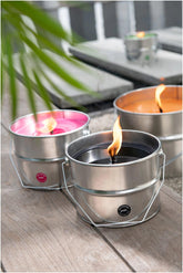 Buitenkaars Verfpot Ikoko Metaal/Was Fuchsia Large 135u - Buitenkaars - J-Line - livinglovely.nl