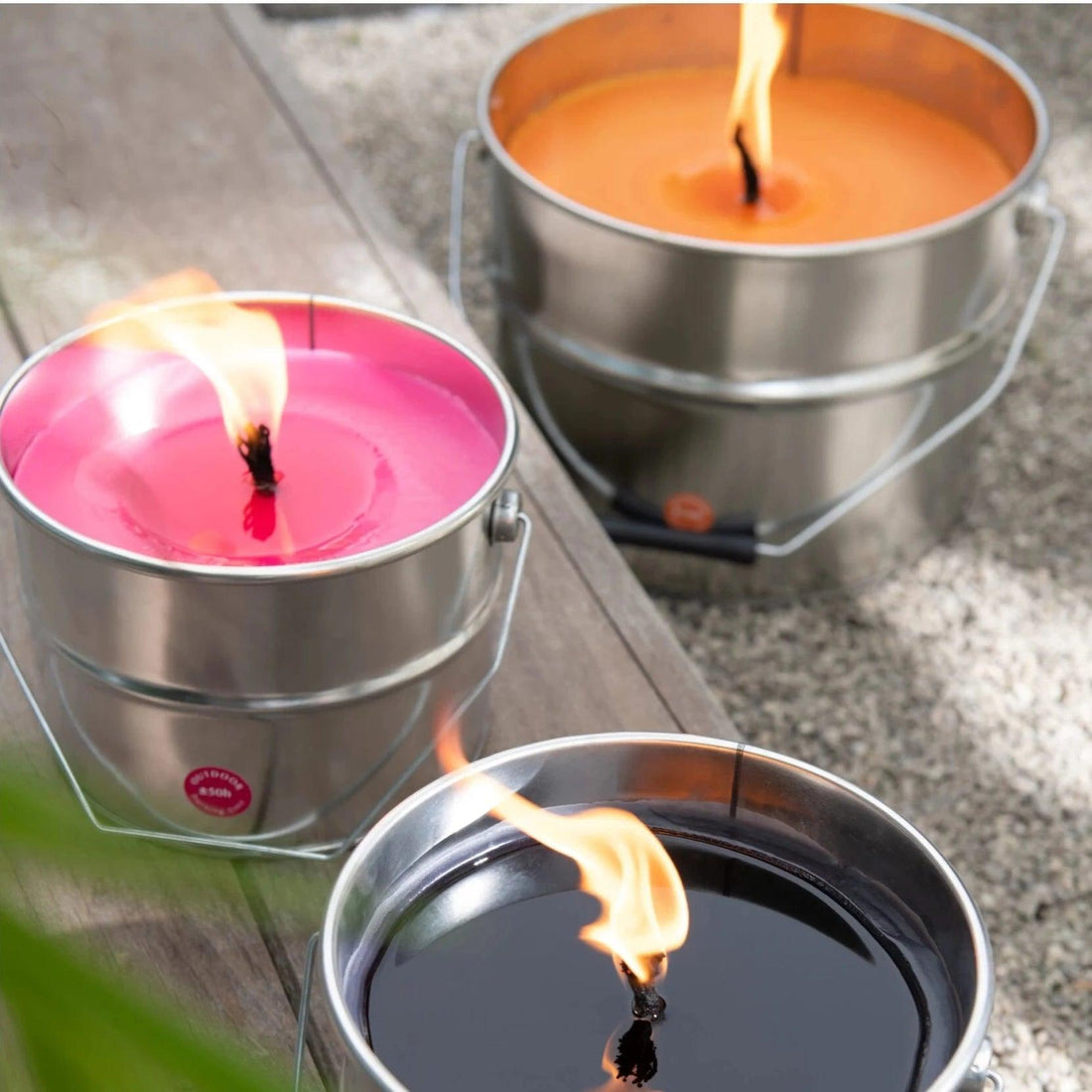 Buitenkaars Verfpot Ikoko Metaal/Was Fuchsia Large 135u - Buitenkaars - J-Line - livinglovely.nl
