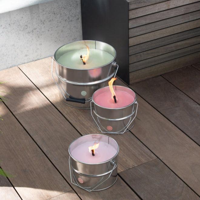 Buitenkaars Verfpot Ikoko Metaal/Was Muntgroen Large 135u - Buitenkaars - J-Line - livinglovely.nl