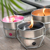 Buitenkaars Verfpot Ikoko Metaal/Was Muntgroen Large 135u - Buitenkaars - J-Line - livinglovely.nl