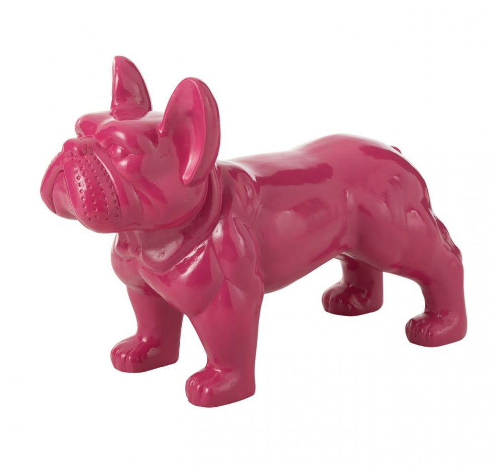 Bulldog Fuchsia L88cmxB38cmxH63 J-Line - Beeld - J-Line - livinglovely.nl