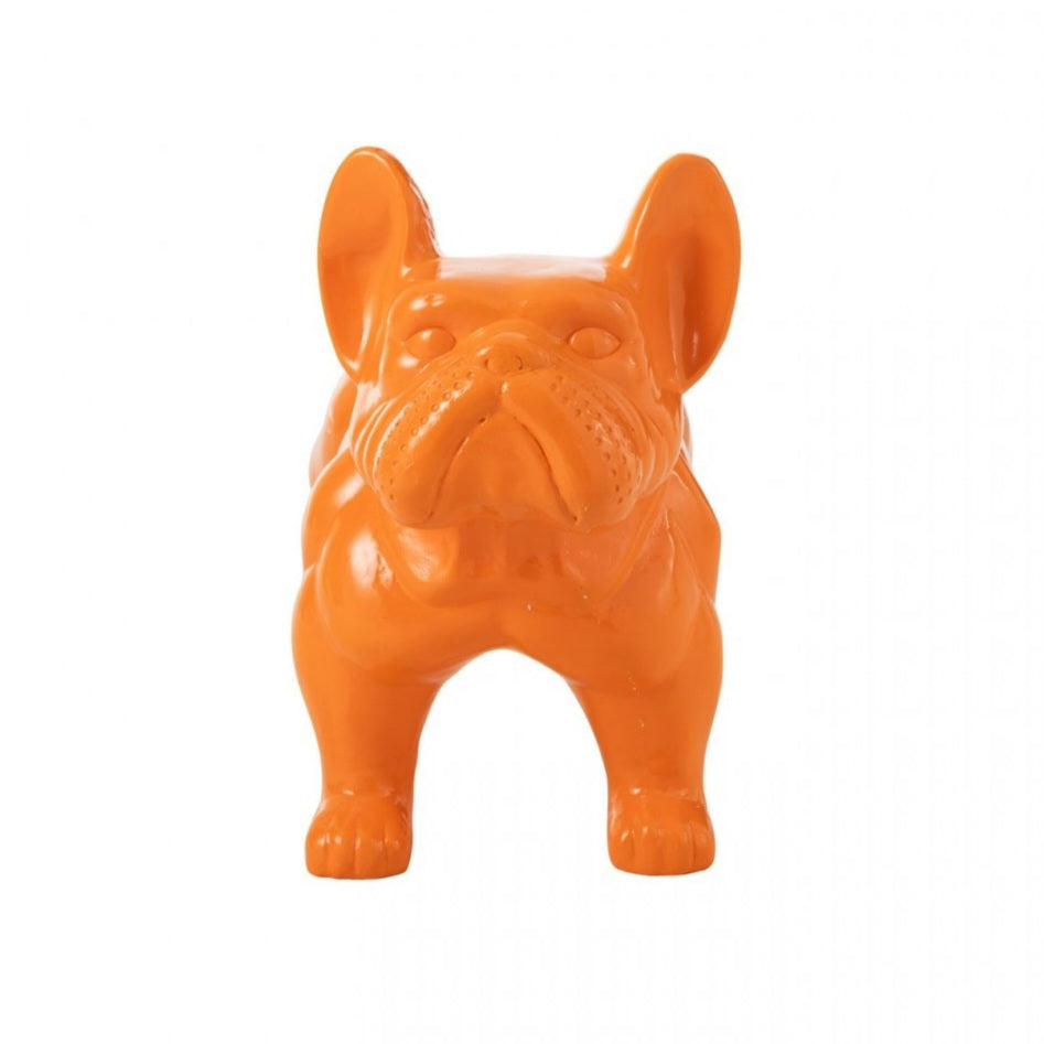 Bulldog Oranje L88cmxB38cmxH63 J-Line - Beeld - J-Line - livinglovely.nl
