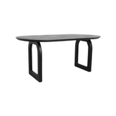 Bullnose Eetkamertafel Open Base Zwart Raw Materials - Eetkamertafel - Raw Materials - livinglovely.nl