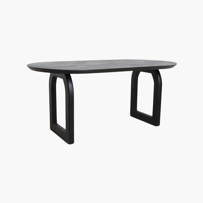 Bullnose Eetkamertafel Open Base Zwart Raw Materials - Eetkamertafel - Raw Materials - livinglovely.nl