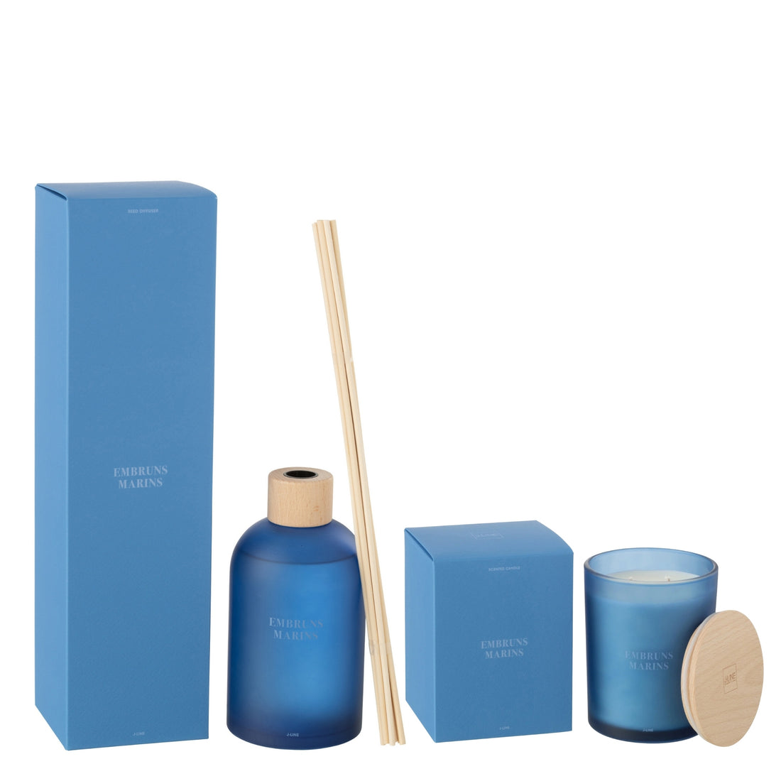 Bundle Accords Essentiels Embruns Marins Duftstäbchen + Duftkerze - - J-Line - livinglovely.co.uk
