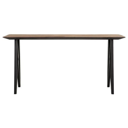 Detail gerecycled teakhouten blad bureau Homework DTP Home