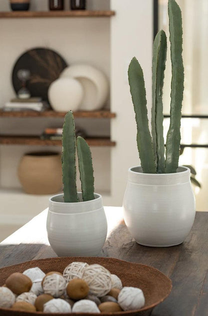 Cactus In Pot Plastiek Groen Large Set van 3 - Kunstplant - J-Line - livinglovely.nl