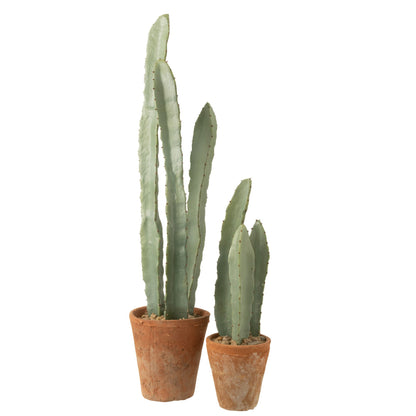 Cactus In Pot Plastiek Groen Large Set van 3