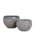 Caedyn Green Round Ceramic Pot Rough Finish L Set van 2 PTMD - Pot - PTMD - livinglovely.nl