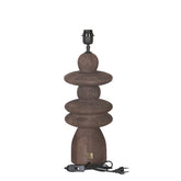 Callain Brown mango wood table lamp base round PTMD - Tafellamp - PTMD - livinglovely.nl