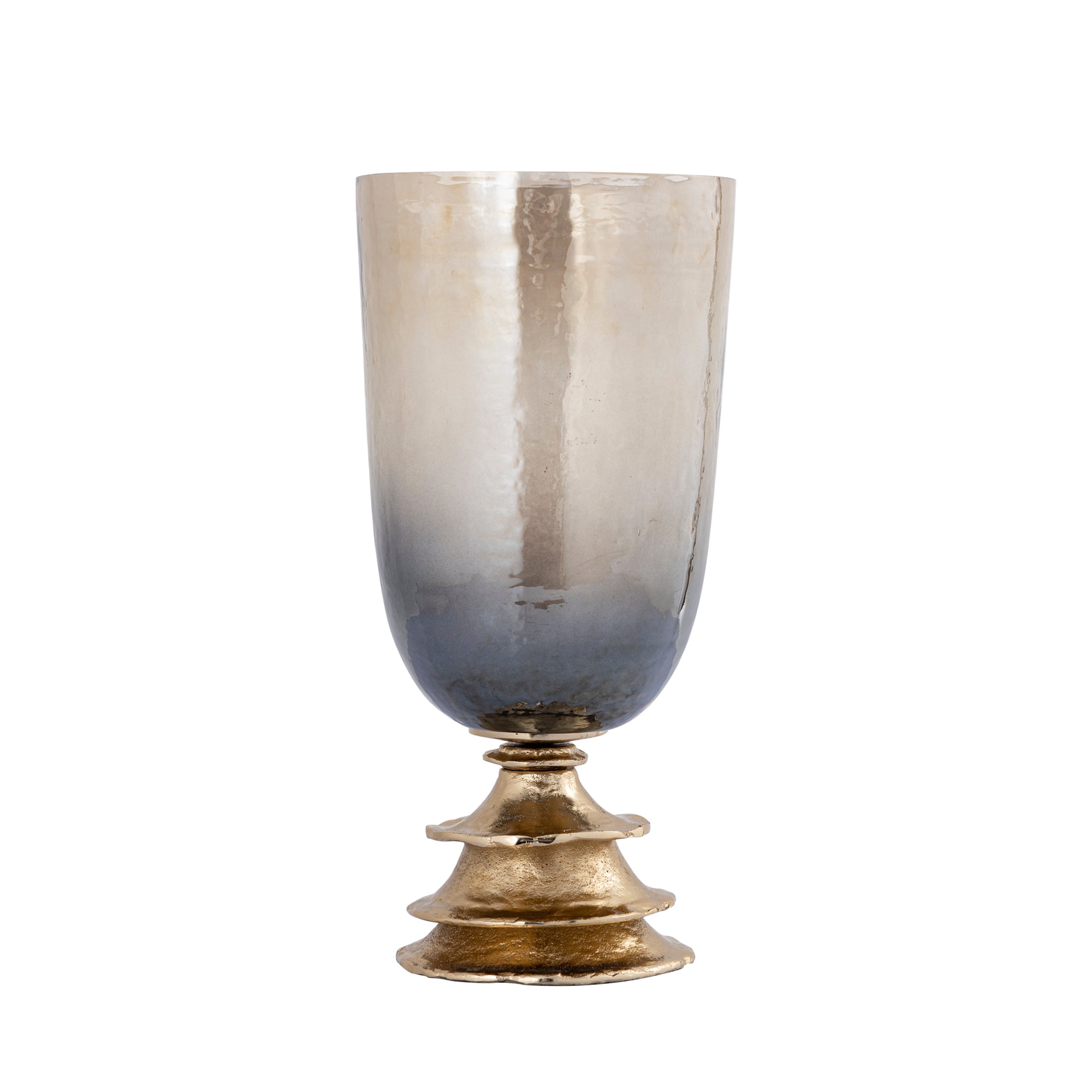 Cevar Champagne Luster Glass Stormlight L PTMD - Kandelaar - PTMD - livinglovely.nl