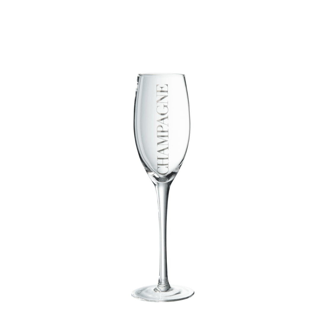 Champagne Glas Transparant/Zilver - Champagne glas - J-Line - livinglovely.nl
