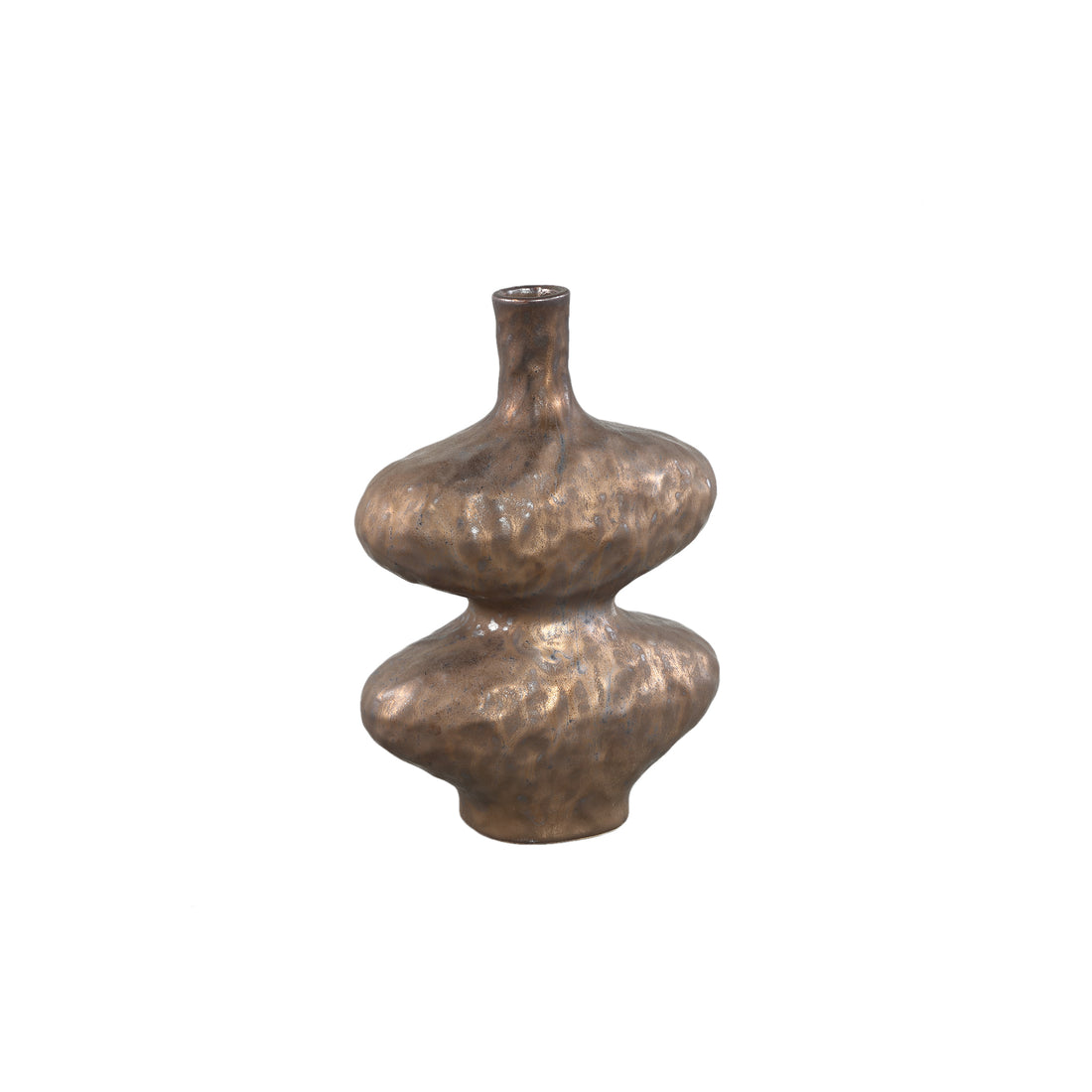 Chelsean Bronze Oval Bulby Shaped Ceramic Vase S 21x12x31cm PTMD - Vaas - PTMD - livinglovely.nl