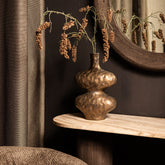 Chelsean Bronze Oval Bulby Shaped Ceramic Vase S 21x12x31cm PTMD - Vaas - PTMD - livinglovely.nl