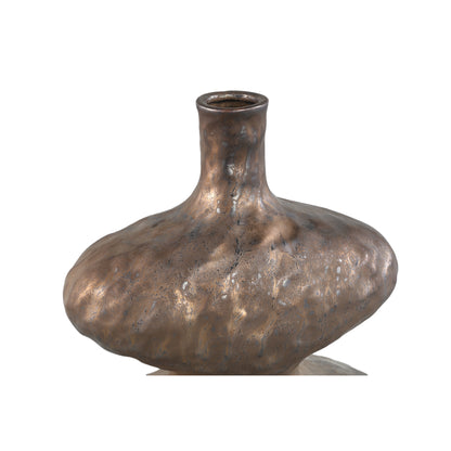 Chelsean Bronze Oval Bulby Shaped Ceramic Vase S 21x12x31cm PTMD - Vaas - PTMD - livinglovely.nl