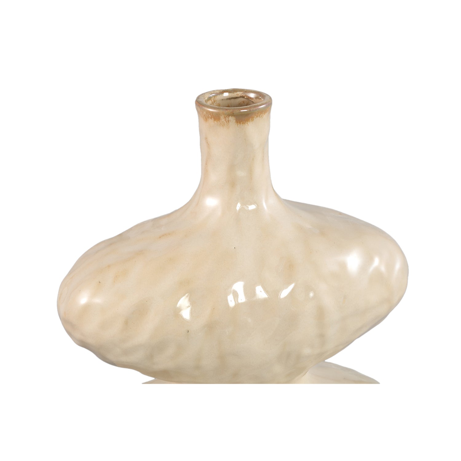Chelsean Cream Oval Bulby Shaped Ceramic Vase S (set of 4) - - PTMD - livinglovely.nl