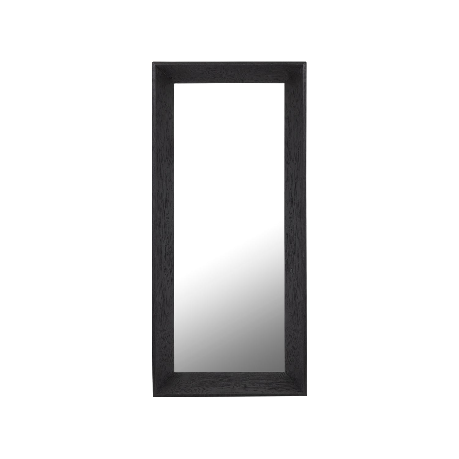 Chevar Black Oak Wood Mirror Rectangle S 70x130x160cm PTMD - Spiegel - PTMD - livinglovely.nl