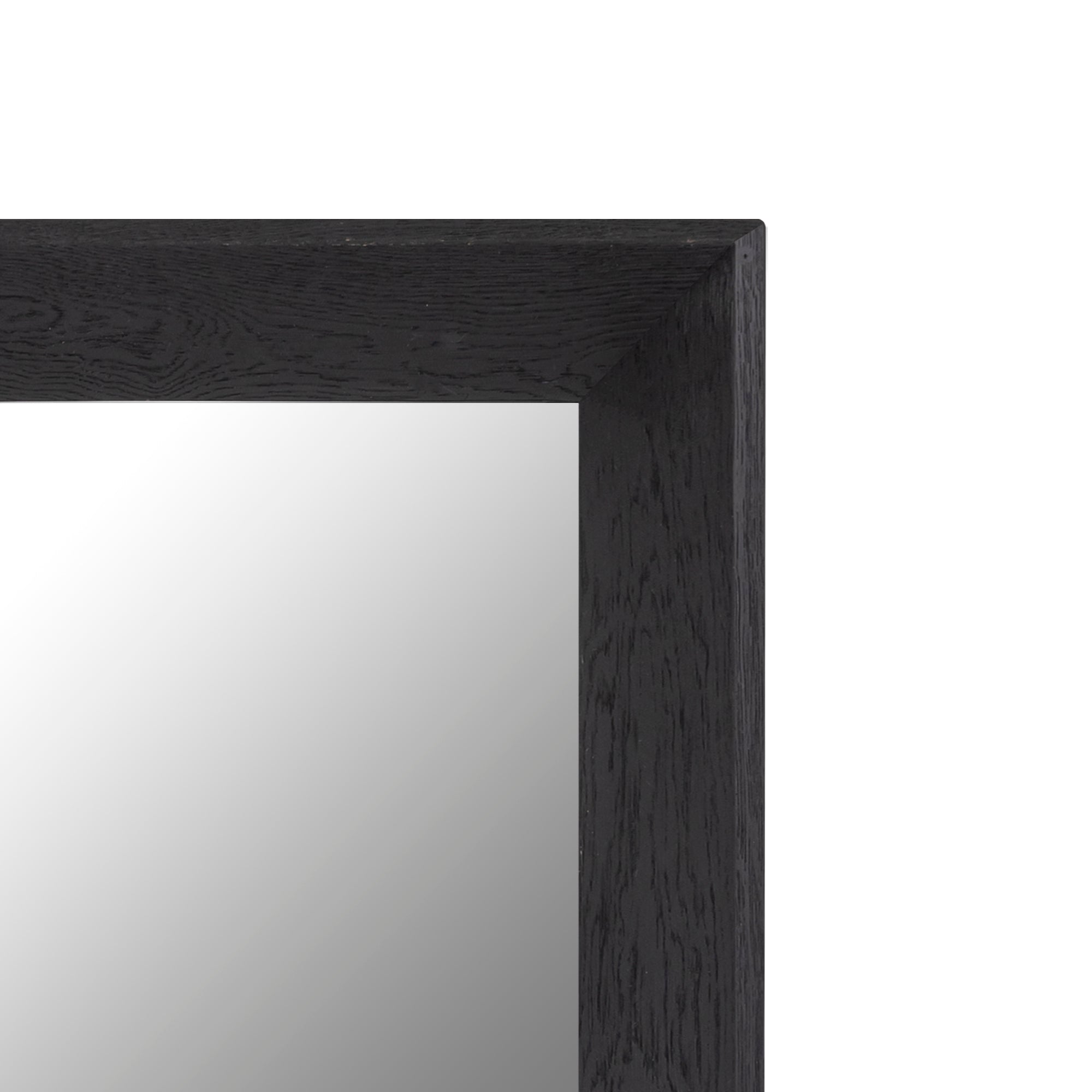 Chevar Black Oak Wood Mirror Rectangle S 70x130x160cm PTMD - Spiegel - PTMD - livinglovely.nl