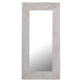 Chinasa White Rect Mdf Mirror Gold Finish Low 80x9x160 cm PTMD - Spiegel - PTMD - livinglovely.nl
