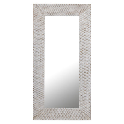 Chinasa White Rect Mdf Mirror Gold Finish Low 80x9x160 cm PTMD - Spiegel - PTMD - livinglovely.nl