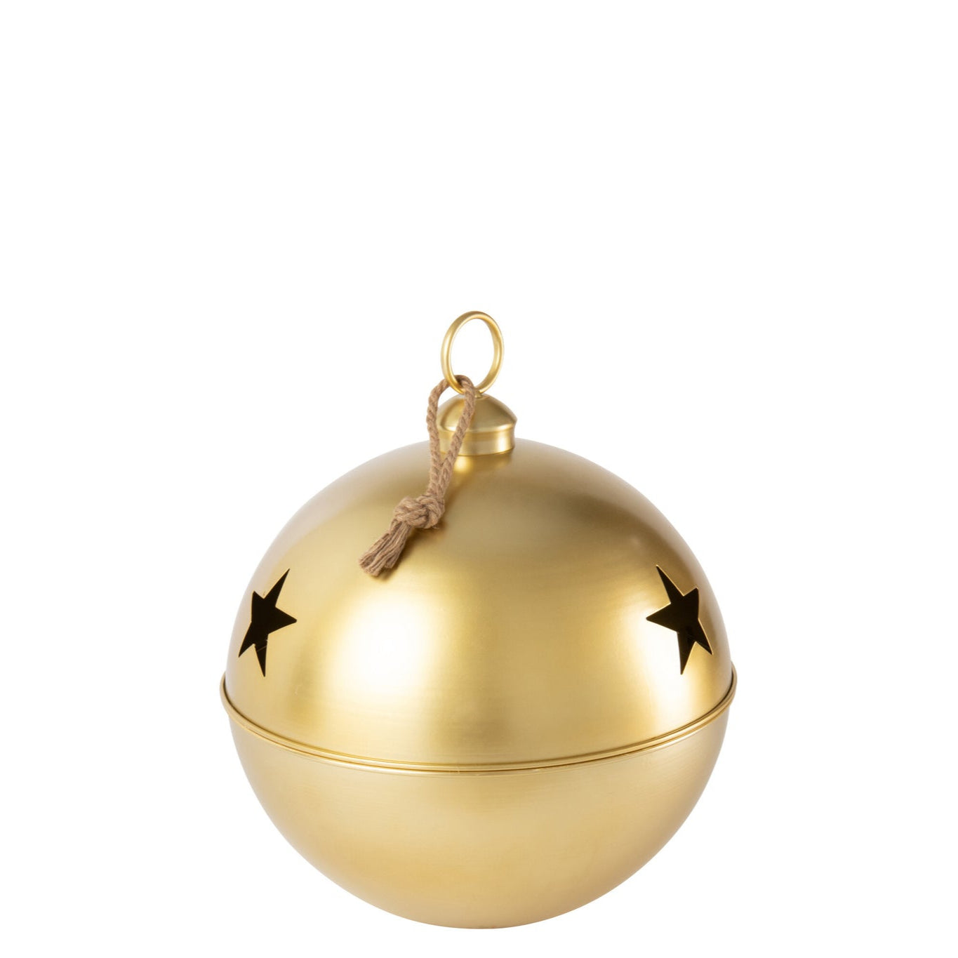 Christmas Bauble Ball Iron Gold Colored Large - - J-Line - livinglovely.nl