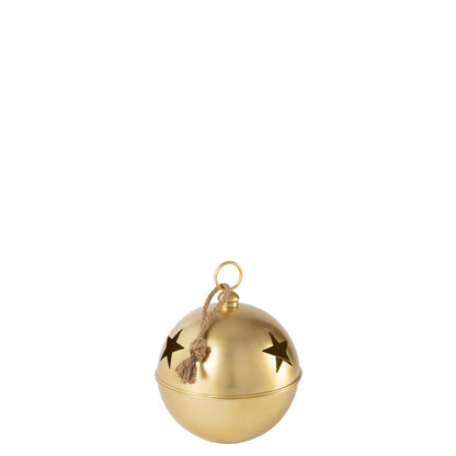 Christmas Bauble Ball Iron Gold Colored Medium - - J-Line - livinglovely.nl