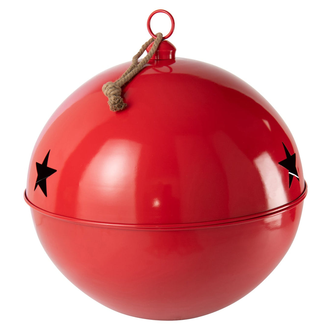 Christmas Bauble Bright Ball Iron Red Extra Large - - J-Line - livinglovely.nl