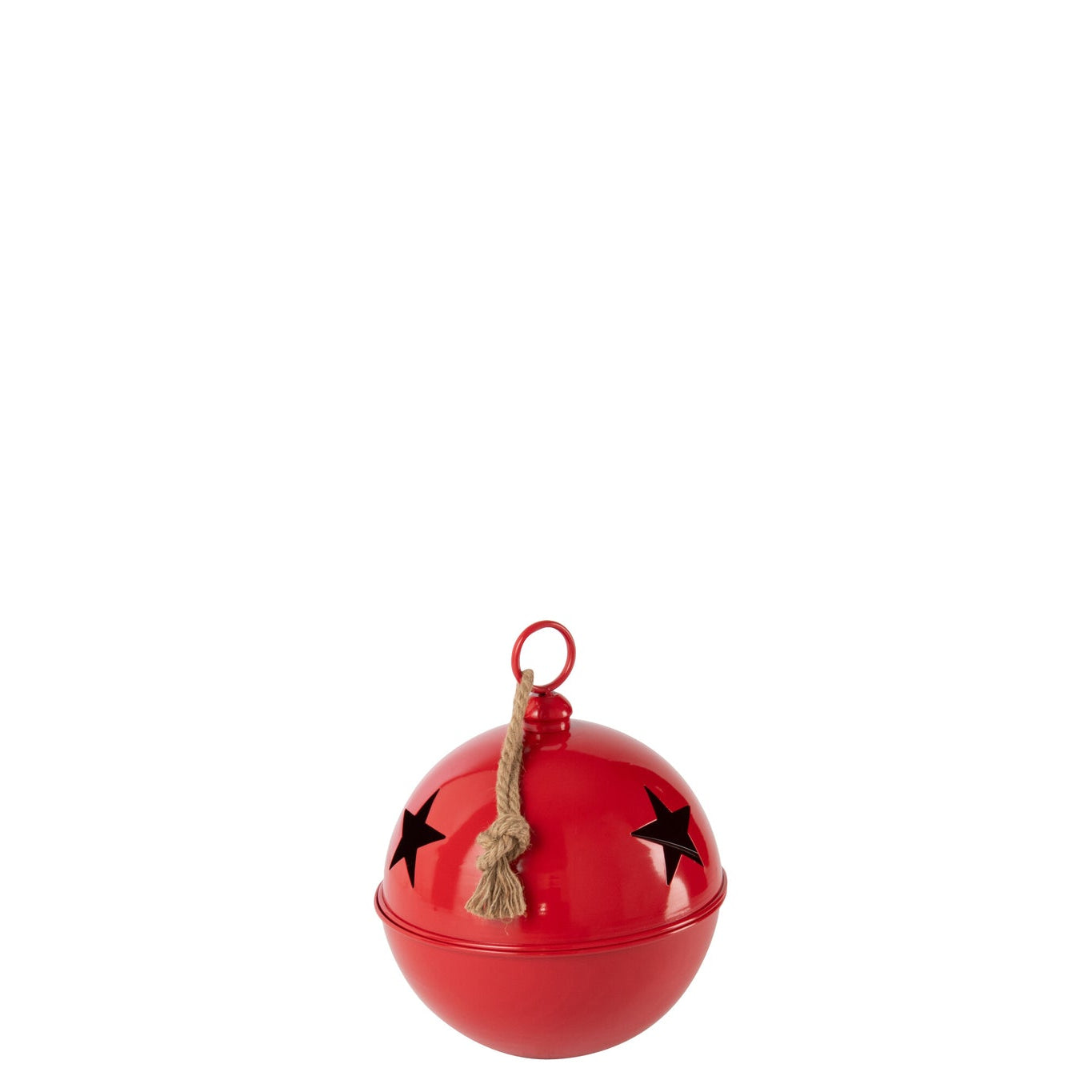 Christmas Bauble Bright Ball Iron Red Medium - - J-Line - livinglovely.nl