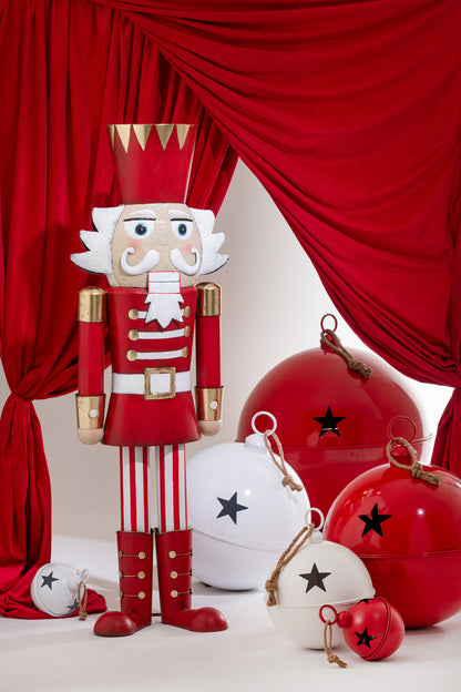 Christmas Bauble Bright Ball Iron White Extra Large - - J-Line - livinglovely.nl