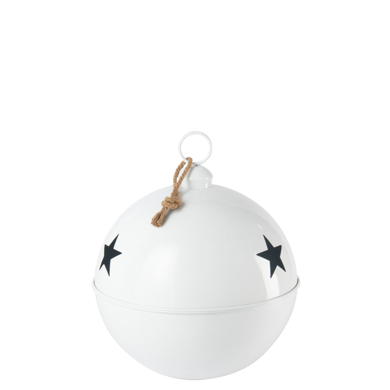 Christmas Bauble Bright Ball Iron White Large - - J-Line - livinglovely.nl