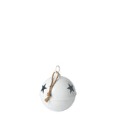Christmas Bauble Bright Ball Iron White Medium - - J-Line - livinglovely.nl