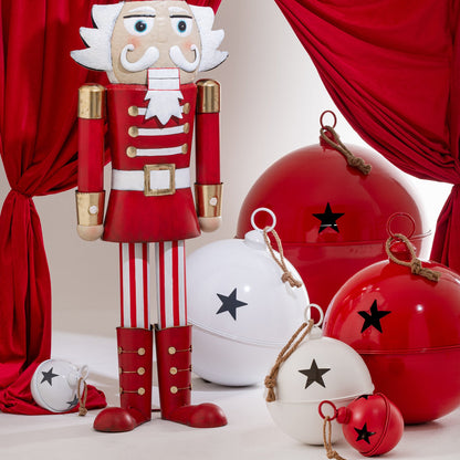 Christmas Bauble Mat Ball Iron Red Small - - J-Line - livinglovely.nl