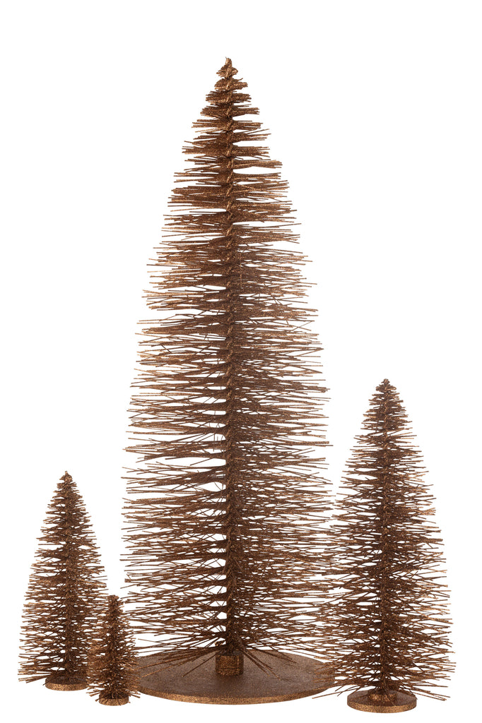 Christmas Tree Deco Glitters Wood Brown Extra Large - - J-Line - livinglovely.nl