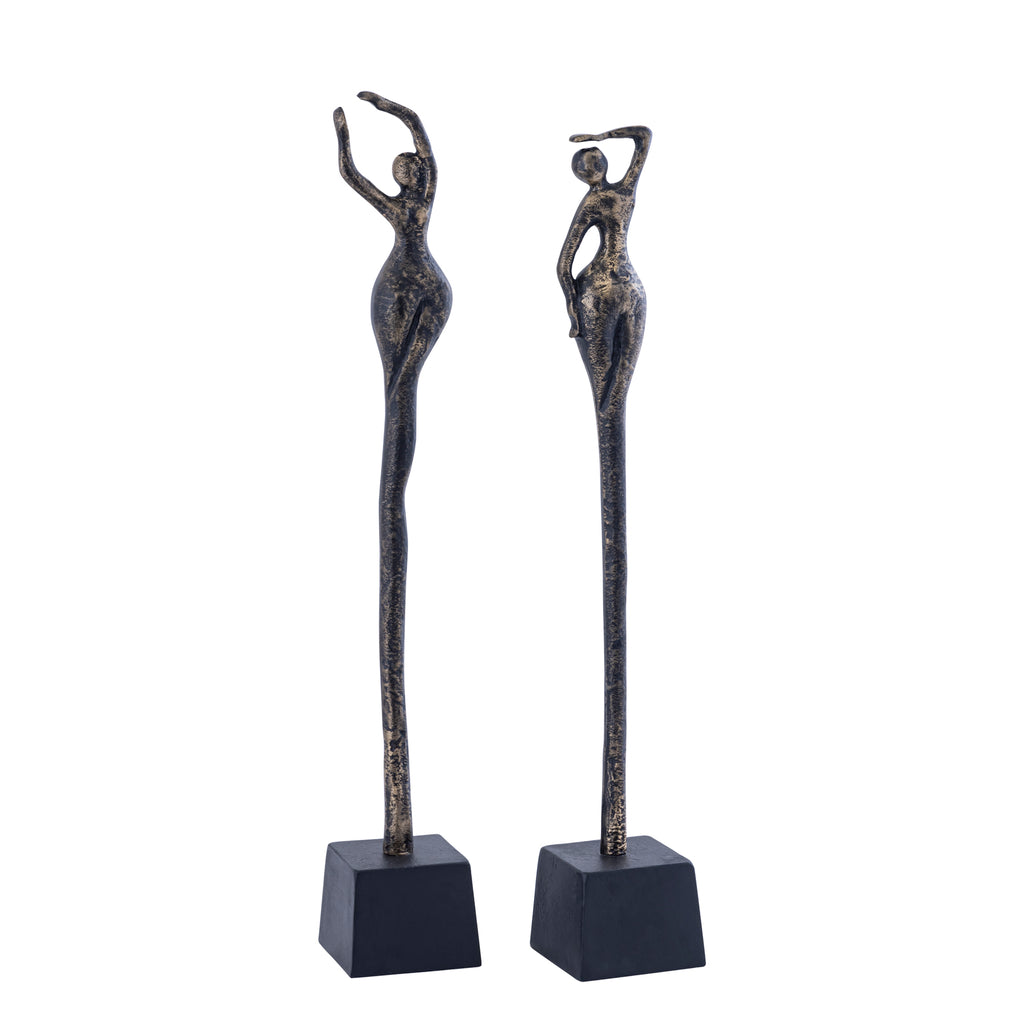 Ciwan Antique Brass alu casted women statue B PTMD - Beeld - PTMD - livinglovely.nl