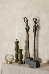 Ciwan Antique Brass alu casted women statue B PTMD - Beeld - PTMD - livinglovely.nl